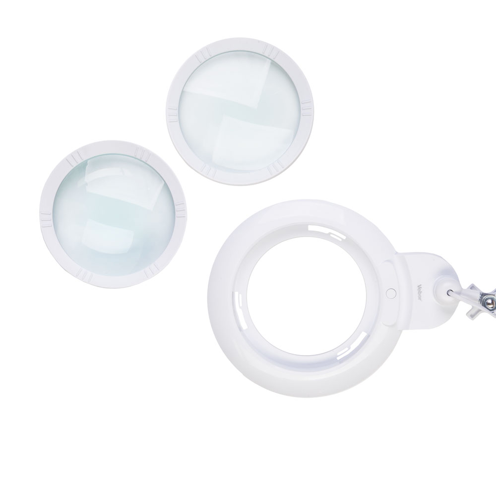 картинка Лупа 8608D 3D/5D (3 дптр, 5 дптр, 150 мм) на струбцине с подсветкой LED от магазина Ultra-mart