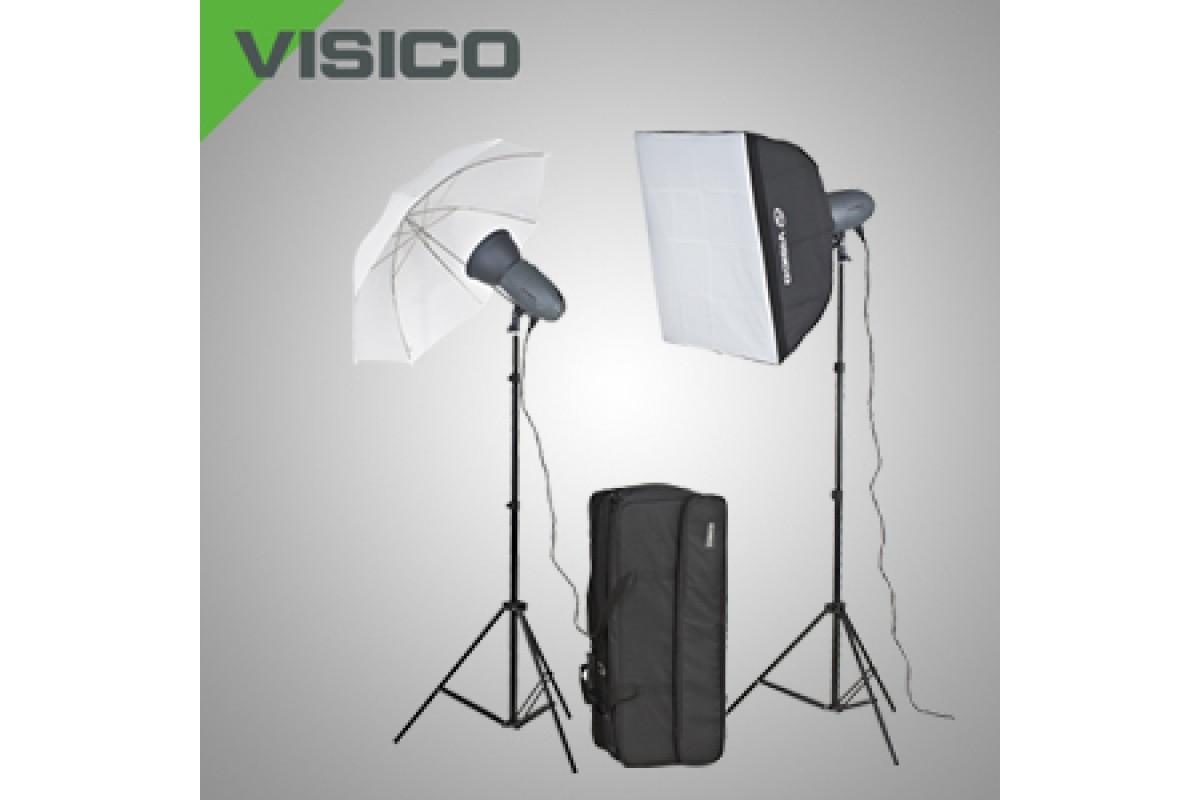 картинка Комплект импульсного света Visico VL Plus 300 Soft Box/ Umbrella KIT от магазина Ultra-mart