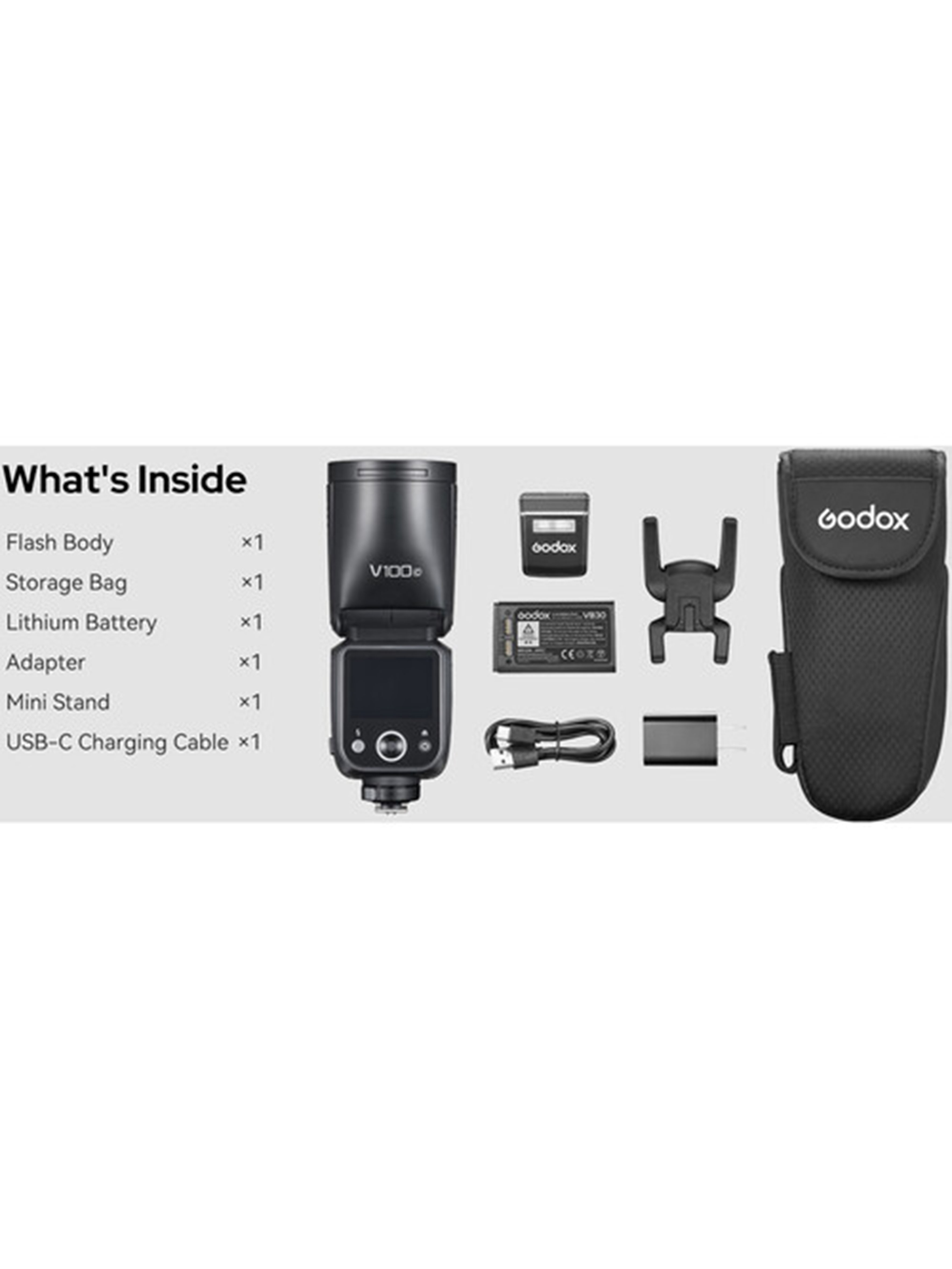 картинка Вспышка накамерная  с круглой головкой Godox V100P для Pentax от магазина Ultra-mart
