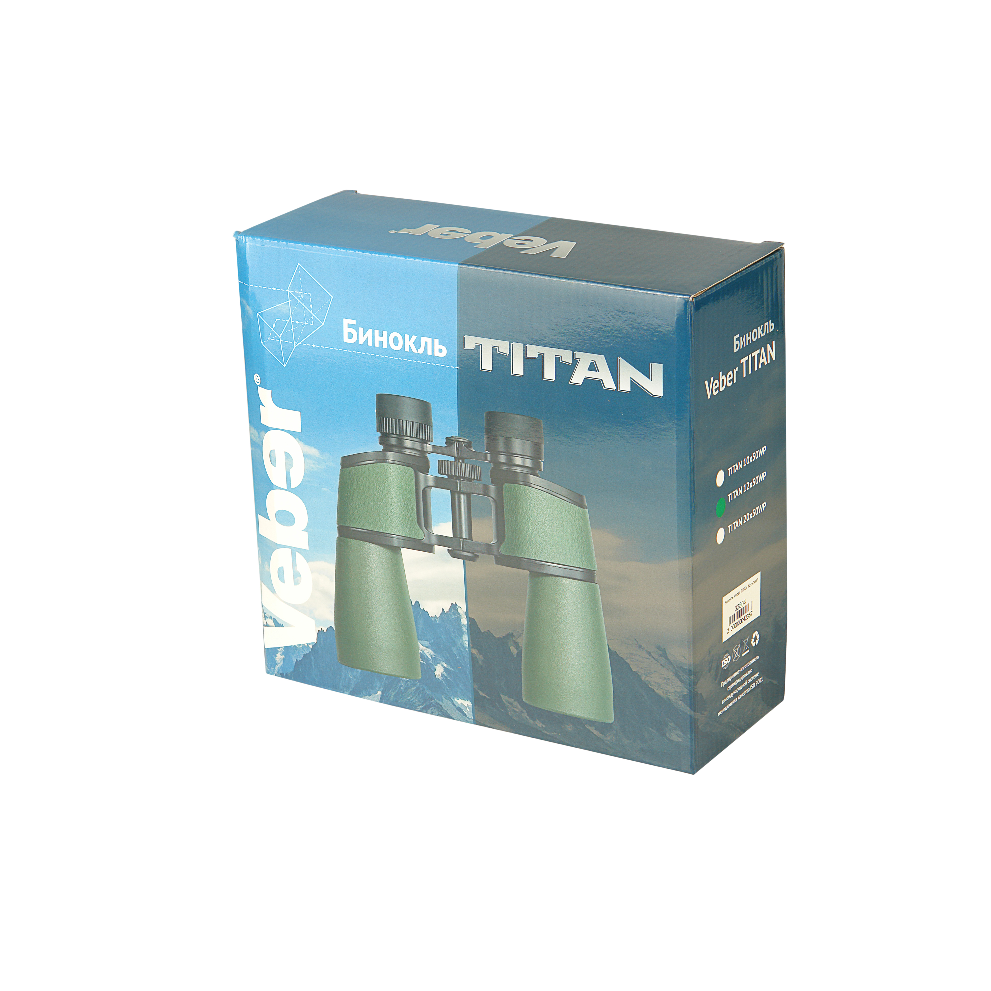 картинка Бинокль Veber TITAN 12x50WP зеленый арт.32804 от магазина Ultra-mart